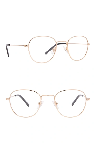 Shop Diff Eyewear Sage 46mm Round Blue Light Blocking Glasses In Gold