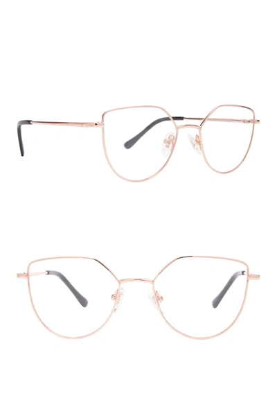 Shop Diff Eyewear Pixie 48mm Cat Eye Blue Light Blocking Glasses In Rose Gold