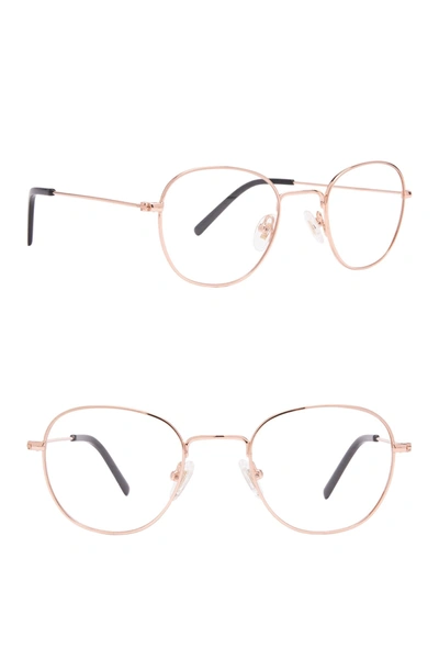 Shop Diff Eyewear Sage 46mm Round Blue Light Blocking Glasses In Rose Gold