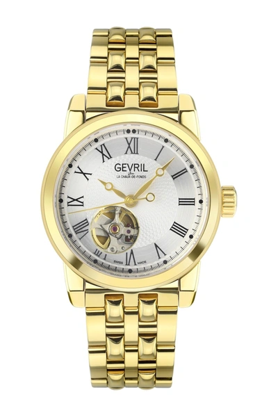 Shop Gevril Madison Stainless Steel Bracelet Watch, 39mm In Gold