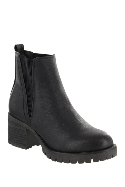 Mia Womens Stretch Manmade Chelsea Boots In Black