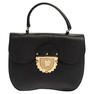 Pre-owned Furla Black Leather Ducale Top Handle Bag