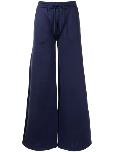 Shop Cynthia Rowley Wide-leg Drawstring Trousers In Black