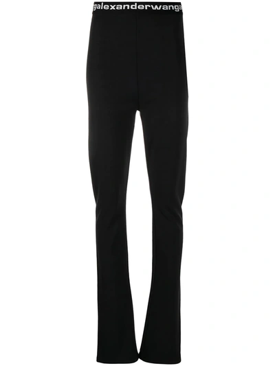 Shop Alexander Wang T Logo Band Trousers In Black