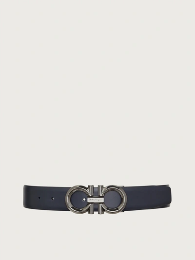 Shop Ferragamo Reversible And Adjustable Gancini Belt In Black