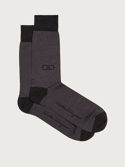 Shop Ferragamo Gancini Jacquard Socks In Grey