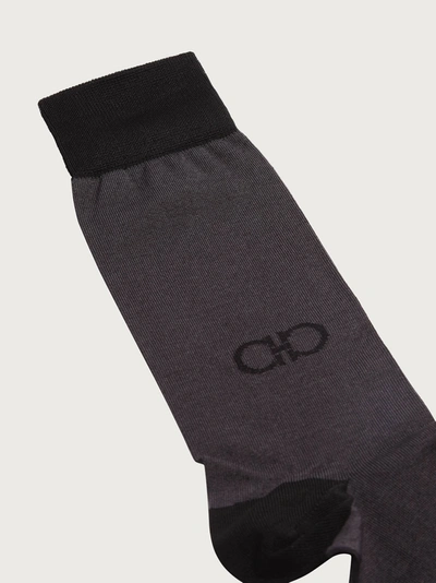 Shop Ferragamo Gancini Jacquard Socks In Grey