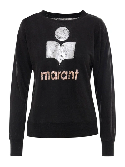 Shop Isabel Marant Étoile Klowia Long Sleeve T-shirt In Black