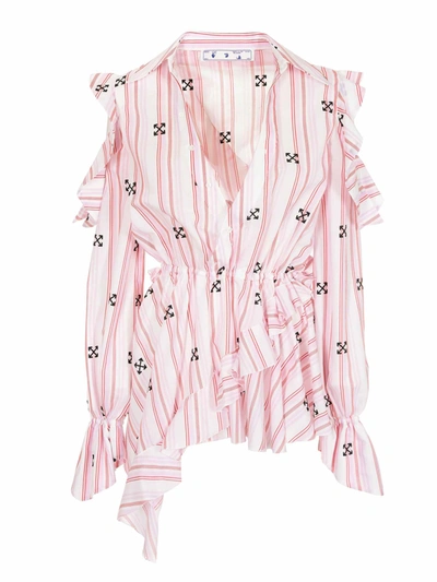 Shop Off-white New Roman Blouse In Pink