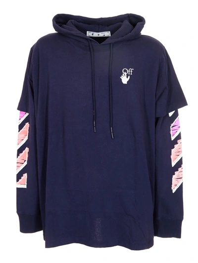 Shop Off-white Marker Arrows Layered Hoodie In Purple