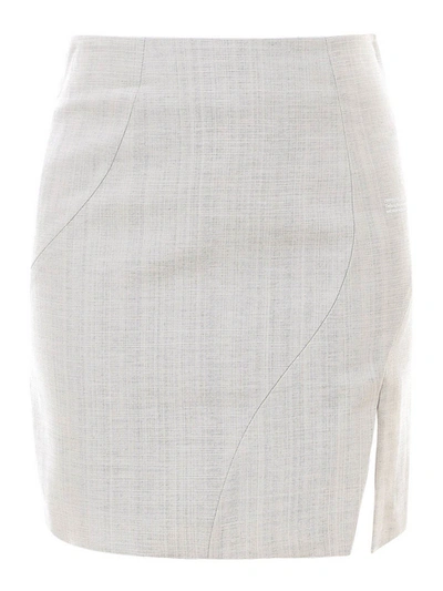 Shop Off-white Viscose Mini Skirt In Beige