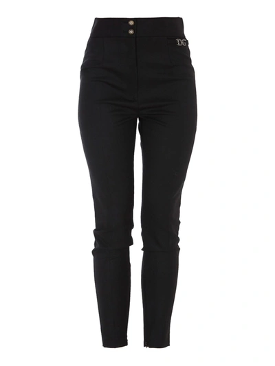 Shop Dolce & Gabbana Wool High Rise Trousers In Black