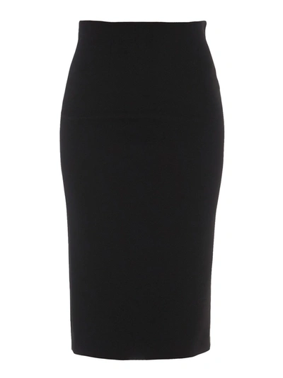 Shop Alexander Mcqueen Knee Length Wool-silk Blend Skirt In Black