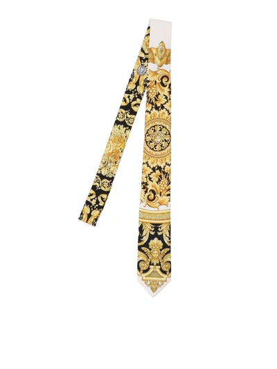 Shop Versace Barocco Multicolor Silk Tie