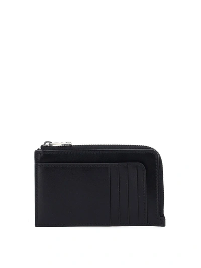 Shop Alexander Mcqueen Black Leather Zipped Wallet