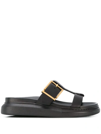 Shop Alexander Mcqueen Sandals In Black Gold
