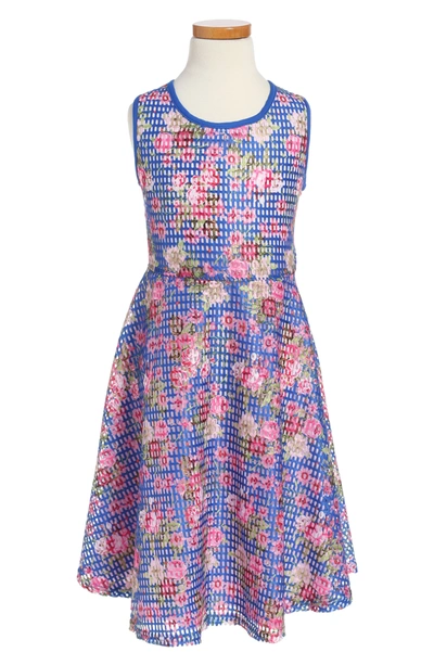 Shop Pippa & Julie Blue Floral Skate Dress