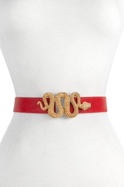 Shop Raina Belts Venom Snake Buckle Belt In Red