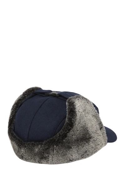 Shop Public Opinion Faux Fur Trimmed Camo Trapper Hat In Navy