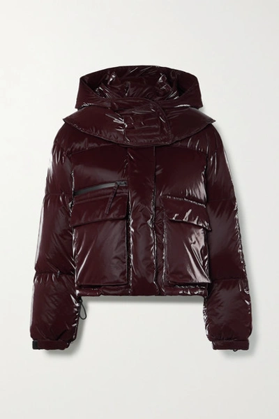 Shop Helmut Lang Hooded Quilted Shell Down Jacket In Crimson