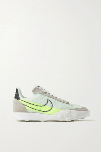Shop Nike Waffle Racer 2x Rubber-trimmed Ripstop And Suede Sneakers In White