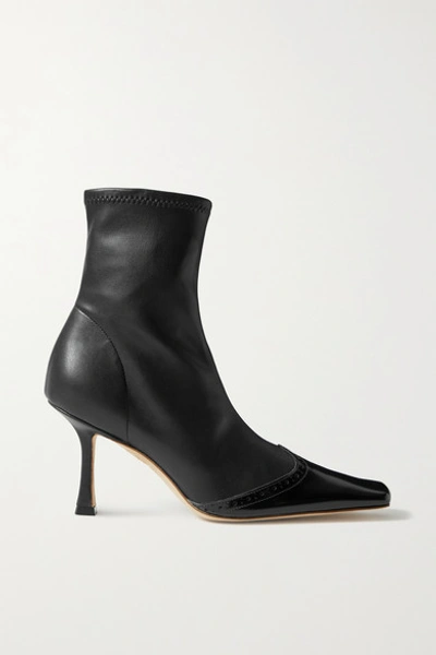 Shop A.w.a.k.e. Bernie Paneled Faux Leather Ankle Boots In Black