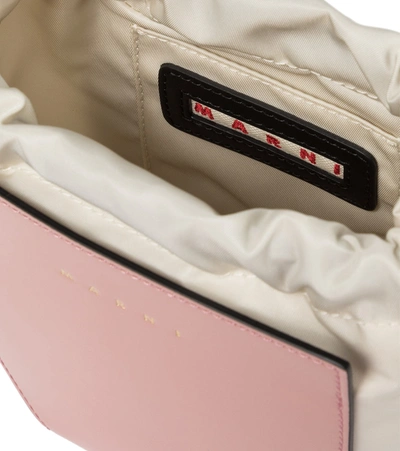 Shop Marni Gusset Mini Leather Shoulder Bag In Pink