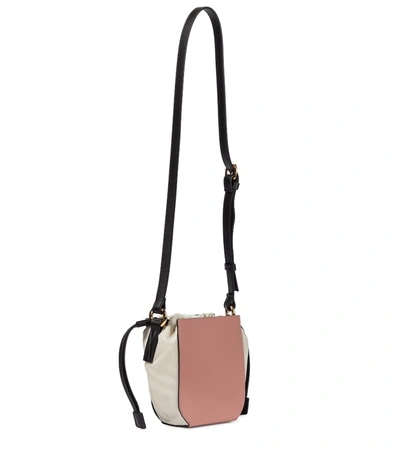 Shop Marni Gusset Mini Leather Shoulder Bag In Pink