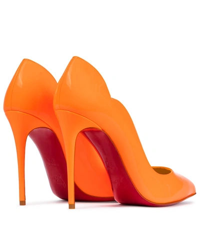 Shop Christian Louboutin Hot Chick 100 Patent Leather Pumps In Orange