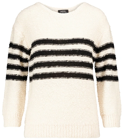 Shop Apc Luzia Wool-blend Sweater In Ecru