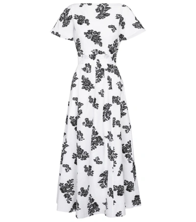 Shop Erdem Fraser Floral Fil Coupé Midi Dress In White