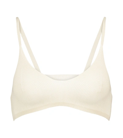 Shop Jacquemus Le Bandeau Valensole Knit Bralette In Beige