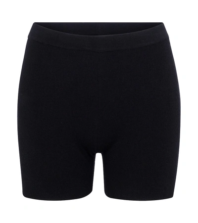 Shop Jacquemus Le Short Arancia Knit Shorts In Black