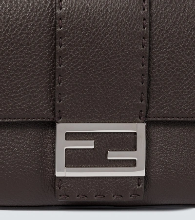 Shop Fendi Regular Baguette Belt Bag In Brown
