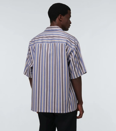 Shop Marni Striped Cotton Short-sleeved Shirt In Multicoloured