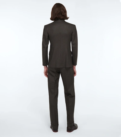 Shop Maison Margiela Wool Pinstriped Suit In Brown