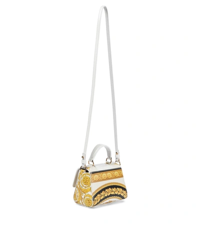 Shop Versace Acanthus Leather Shoulder Bag In Gold