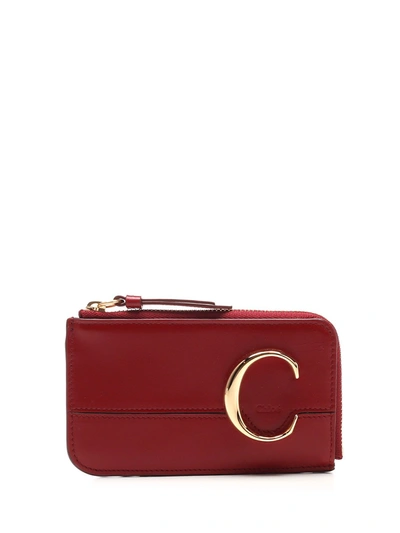 Shop Chloé C Small Coin Purse In Red
