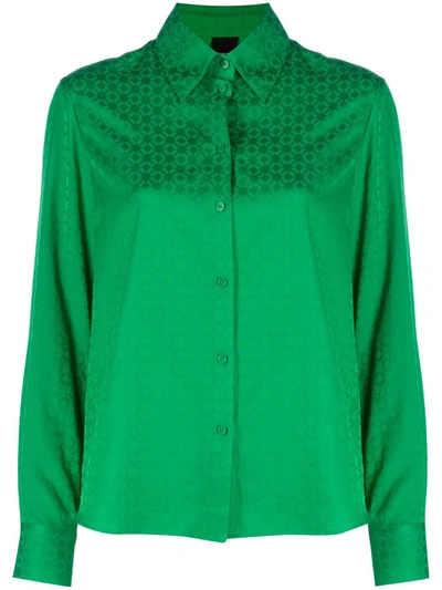 Shop Pinko Jacquard-woven Shirt In Green