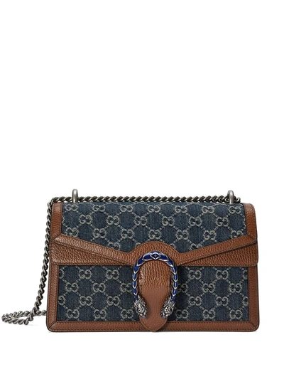 Shop Gucci Dionysus Denim Shoulder Bag In Blue