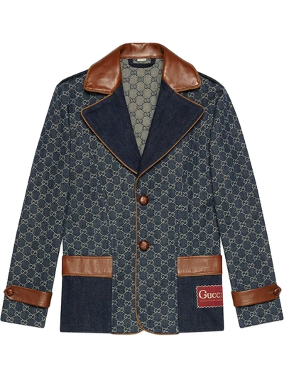 Shop Gucci Eco Washed Jacket In Blue