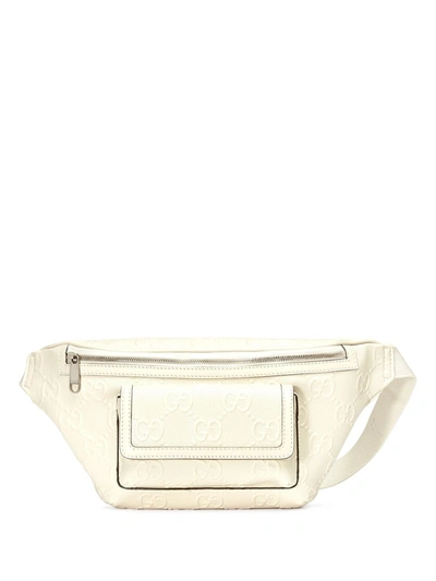 Shop Gucci Gg Embossed Belt Bag In White