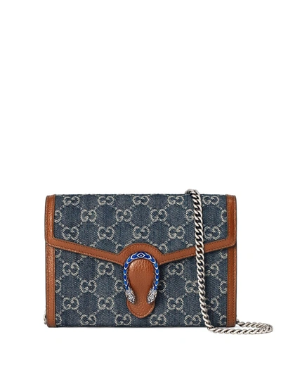 Shop Gucci Dionysus Mini Chain Bag In Blue