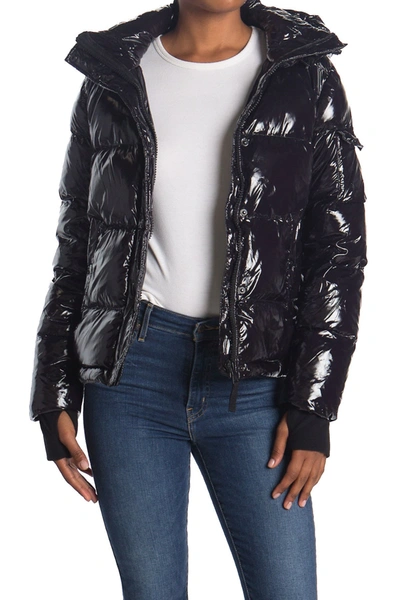 Lacquer Down Puffer Jacket In Jet/noir
