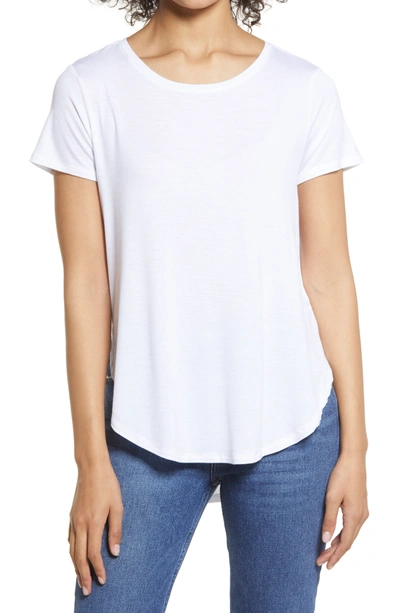 Shop Halogen Shirttail Hem T-shirt In White