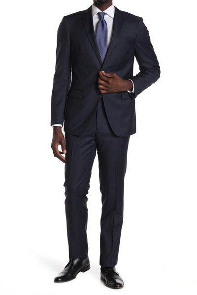 Shop John Varvatos Navy Pinstripe Two Button Notch Lapel Wool Suit