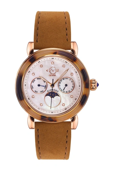 Shop Gevril Moon Valley Swiss Diamond Watch, 36mm In Brown