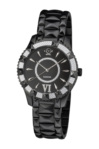 Shop Gevril Gv2 Venice Diamond Bracelet Watch, 39mm In Black