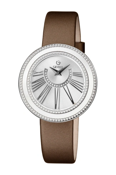 Shop Gevril Fifth Avenue Diamond Swiss Quartz Watch, 38mm In Brown