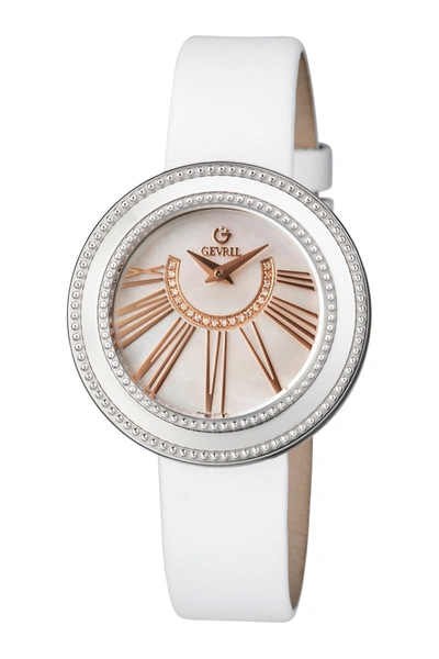 Shop Gevril Women's Fifth Avenue Diamond Swiss Quartz Watch In White